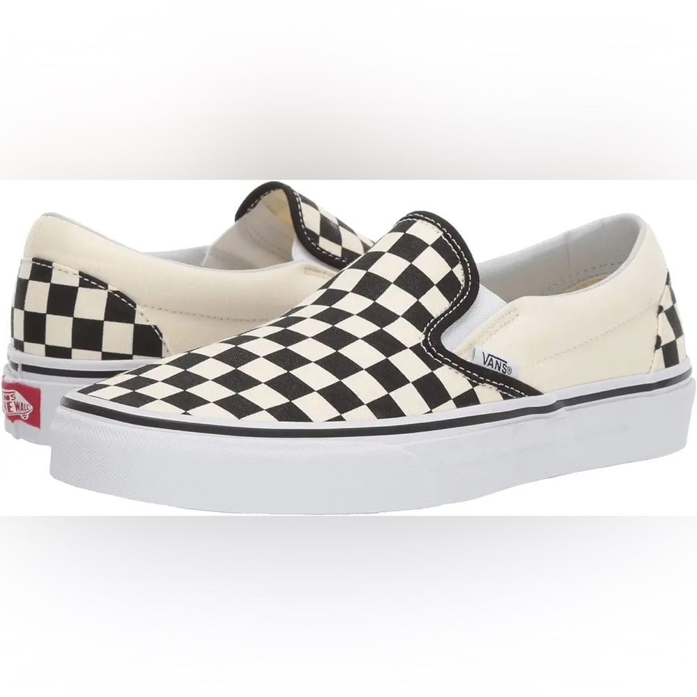 Vans Black and White Checkerboard Slip-Ons